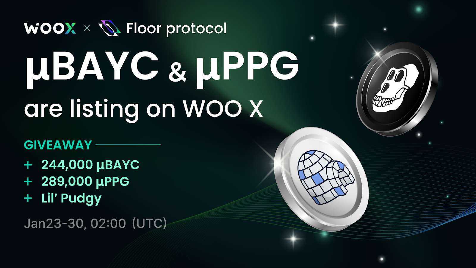 μBAYC & μPPG Listing on WOO X - Share 244,000 μBAYC + 289,000 μPPG + a Lil’ Pudgy!